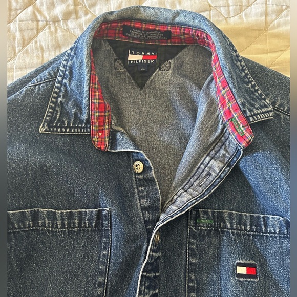 Tommy Hilfiger Denim Shirt with Red, Blue, and White Accents - Picture 2 of 5